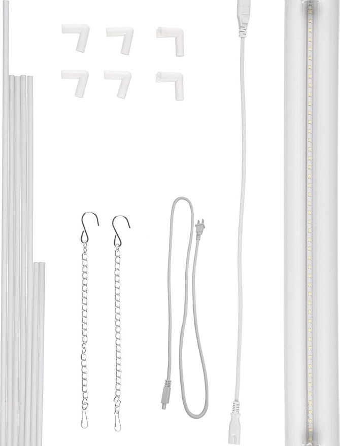 Grow Light Stand, 10W Grow Light kit for Indoor Plants, 2ft Plant Grow Rack, Full Spectrum, Enhanced red Light Good for Flowering, Height Adjustable, Iron Bracket, on and Off Switch