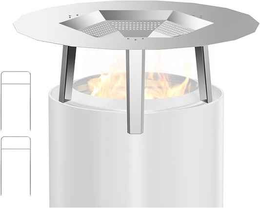 LS'BABQ One-Piece Heat Deflector for Solo Stove Yukon 27", Stainless Steel Heat Diffuser Accessories for Yukon Fire Pit with 3 Leg, for Most 27 inches Outdoor/Indoor Backyard Camping Fire Pit Stove