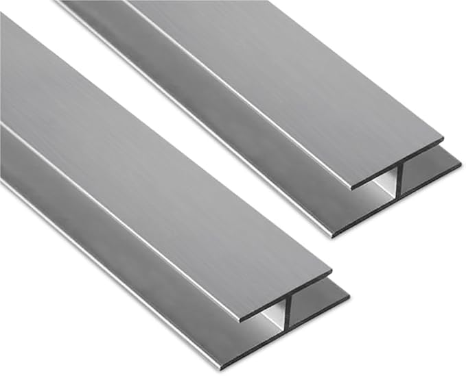 Aluminum H Connectors - Fits 4mm, 6mm, 8mm, or 10mm Twin-Wall Greenhouse Panels, Join 2 Pieces of Panels Together, 4-Foot Length, 10 Pieces (4mm Aluminum H Connectors)