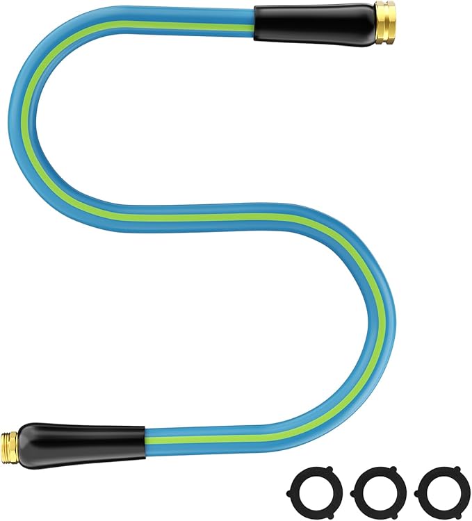 Short Garden Hose 5/8” 5FT: Burst-Resistant Water Hose with Sturdy Brass Fittings - Lead-Free Hose for Car Washing Pet Bathing - Lightweight for Outside Campers RV, Car Wash, Watering, Green