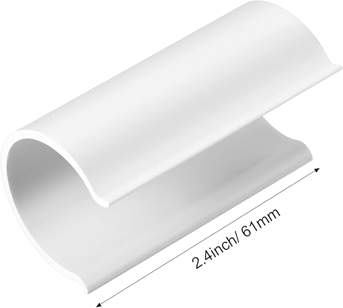 Jetec 32 Pcs PVC Pipe Clips Pool Cover Clamps for Above Ground Pool Greenhouses, Row Covers, Garden, Shelters, Bird Protection, 2.4 Inch Long(for 1 Inch PVC Pipe,White)