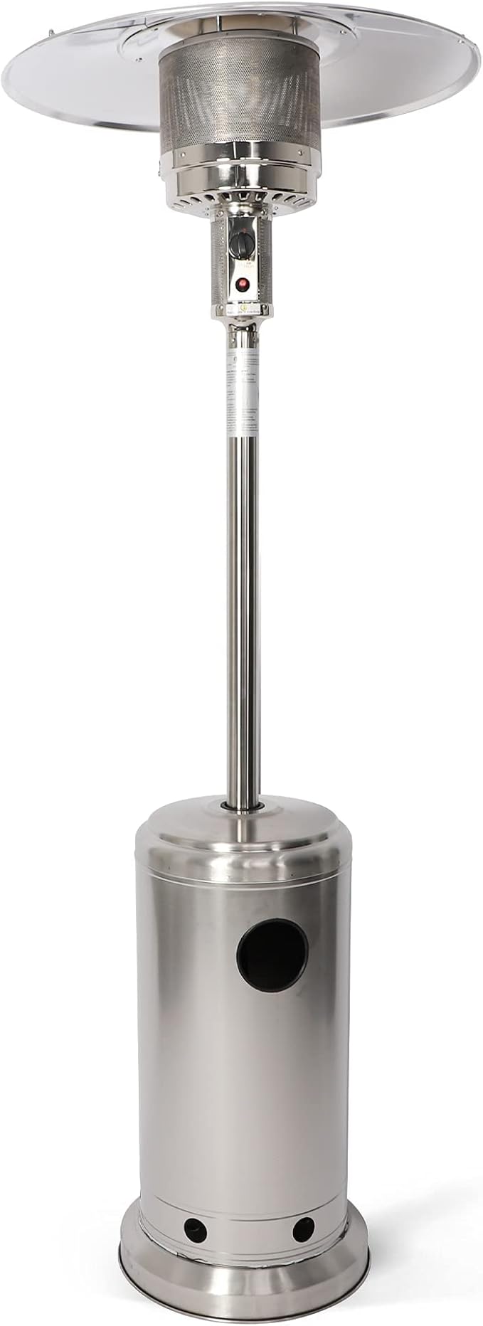 Outdoor Patio Heater, Stainless Steel Propane Heater w/Wheels, Shelf Tabletop, Auto Shut Off Protection, 36000 BTU Tall Standing Gas Heater for Outdoor Use