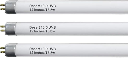 T5 10.0 UVB Reptile Light Bulb 8W 12 Inch, Desert Reptile UVB Bulb 8 Watt for Lizards, Bearded Dragons, Chameleons, Turtles, Tortoises 3 Pack