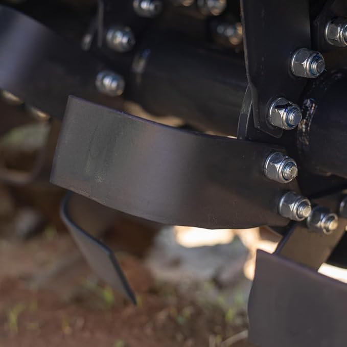 Titan Attachments 3 Point 72" Rotary Tiller Attachment Fits Cat 1 Tractors, Charcoal Finish, Single Speed PTO Driven Cultivator with a 540 RPM Gearbox, Replaceable L-Shaped Tines Work 5" Deep