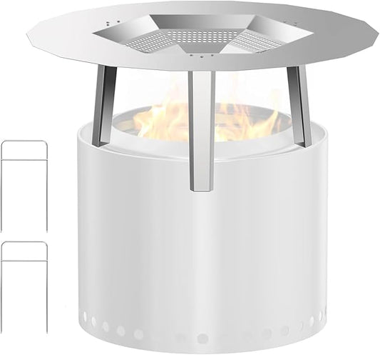 One-Piece Heat Deflector for Solo Stove Bonfire 19.5", Stainless Steel Heat Diffuser Accessories for Bonfire Fire Pit with 3 Leg for Most 19.5 inches Outdoor/Indoor Backyard Camping Fire Pit Stove