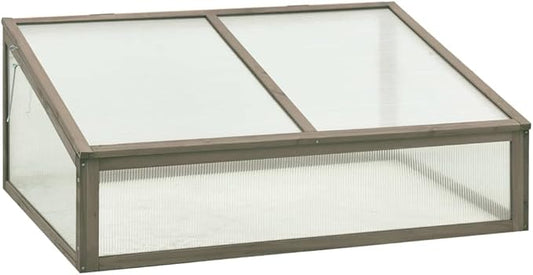 Greenhouse 39.4x25.6 x15.7 Firwood,Wood Cold Frame Greenhouse,Garden Portable Mini Greenhouse Cabinet, Raised Flower Planter Shelf Protection for Outdoor Indoor Use
