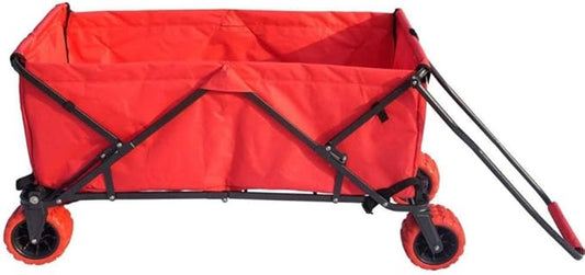 Impact Canopy Folding Collapsible Utility Wagon, Extra-Large Wagon with All-Terrain Wheels, Red