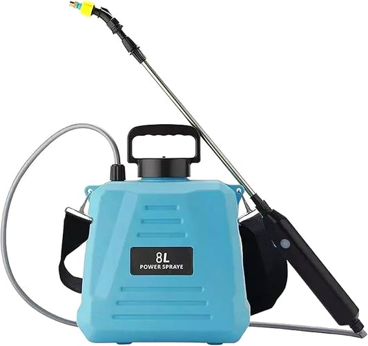Battery Powered Sprayer 2 Gallon, Upgraded Electric Garden Sprayer with 3 Nozzles & 4 Spray Modes, Rechargeable Handle, Retractable Wand and Adjustable Shoulder Strap for Weed Killer, Lawn, Yard,White