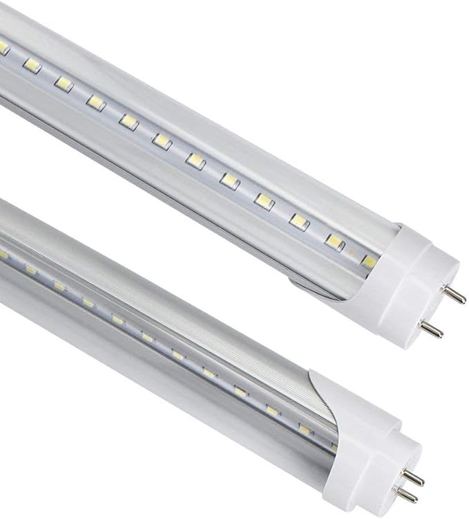 LightingWill LED T8 Light Tube 2FT, Daylight White 5000K, Dual-End Powered Ballast Bypass, 1000Lumens 10W (24W Equivalent Fluorescent Replacement), Clear Cover, AC85-265V Lighting Tube Fixture, 4 Pack