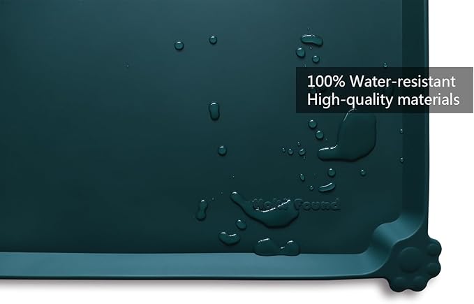 Hoki Found Silicone Pet Food Mats Tray - High-Lips Pet Dog Cat Bowl Mats - Dog Pet Cat Feeding Mat - Waterproof Dog Cat Food Mats -Pet Water Mats for Floors - Dark Cedar