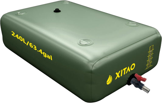 XITAO Water Storage Bladder w/Water Level Indicator, Large Capacity Foldable Water Storage Containers, Portable Emergency Water Tank Water Bag for RVs, Fire Prevention, Irrigation (63Gal)