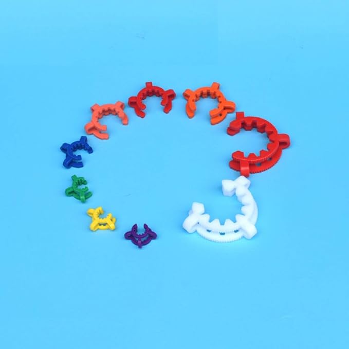 12 Pieces Keck Clips Ground Joints #14, Standard Taper POM for Joints 14/20 and 14/35 (yellow, #14)