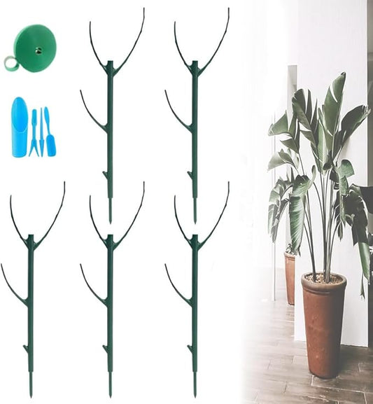 5 Pack Plant Support Stakes, Plants Sticks Supports, Stackable Monstera Plant Support Stakes Tall Holder for Indoor Outdoor, Adjustable Pothos Potted Plants Climber Supports Structures(5PCSA)