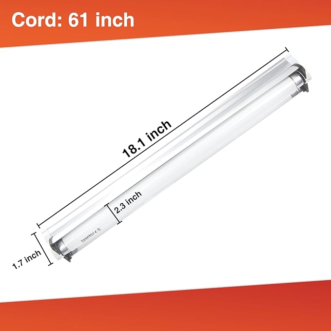 Hypool T8 Strip UVB UVA Reptile Lighting Fixture with 18-Inch 15 Watt UVB 10.0 Fluorescent Bulb Combo Kit 10-Percent UVB Desert Pet Habitat Light for Reptiles Amphibian-1 Pack