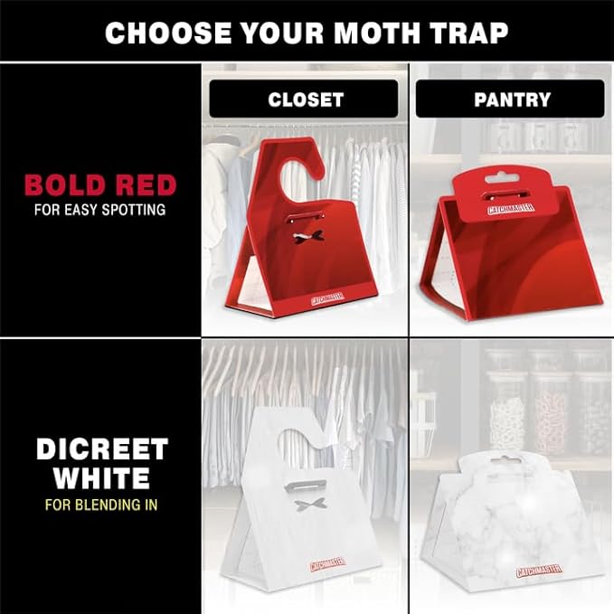 Catchmaster Clothes Moth Traps with Premium PheroGuard Technology – XL, Extra-Strength Glue – Odorless, Kids and Pet Safe – Traps & Eliminates Moths – Protects Clothes, Closets and Wardrobes – 6-Pack
