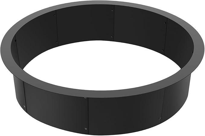 VEVOR Fire Pit Ring, 45-Inch Outer/39-Inch Inner Diameter, 10inch Height Fire Pit Insert, Heavy Duty Carbon Steel Liner DIY Campfire Ring Above or In-Ground, for Outdoor Camping, Bonfires