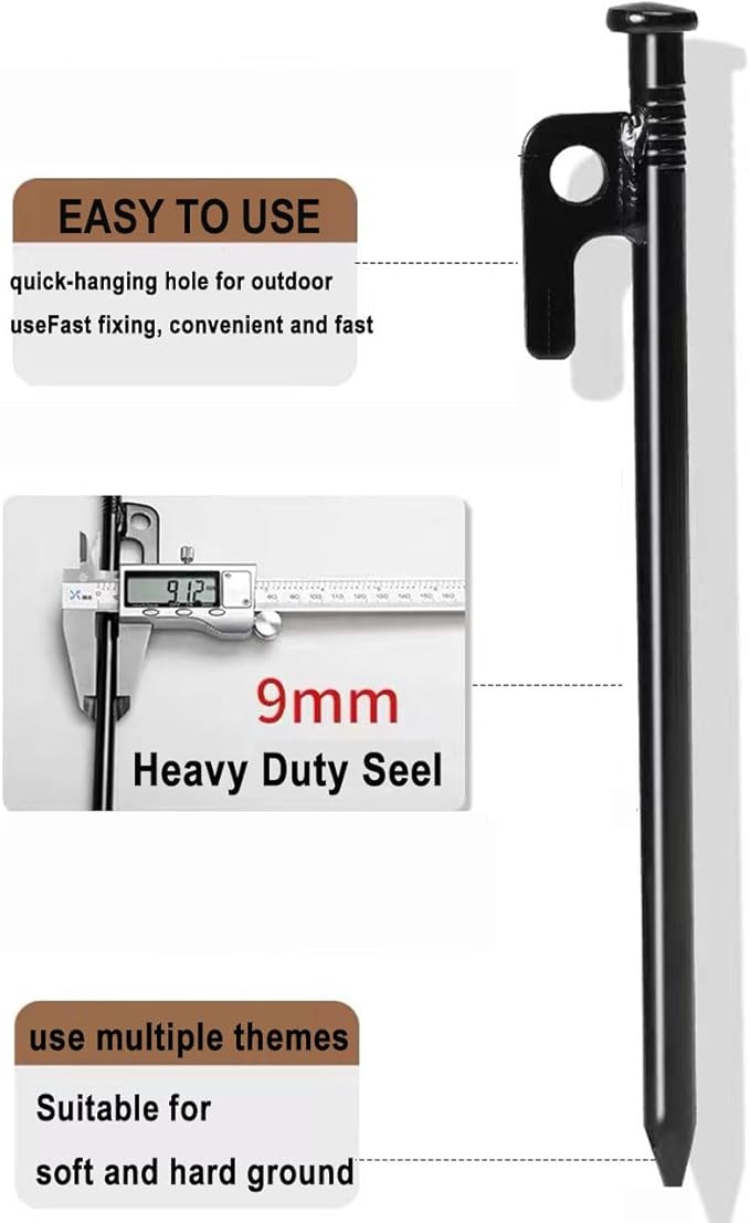 Heavy Duty Steel Tree Stake Kits Tree Stakes and Supports for Leaning Trees Tree Staking and Support Kits for Young Tree Against Bad Weather (2, 12 in)