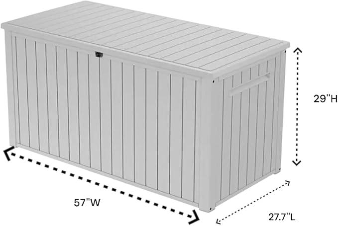 Outdoor Storage Box with Lockable Lid - Weather-Resistant and Stylish (White, 170)