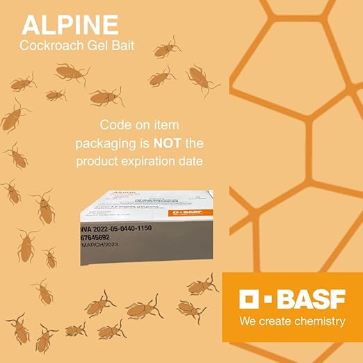 BASF Alpine Rotation 1 Cockroach Gel Bait Roach Killer for Indoor or Outdoor Infestation Control, Syringe Applicator 30 gram, 4 Pack
