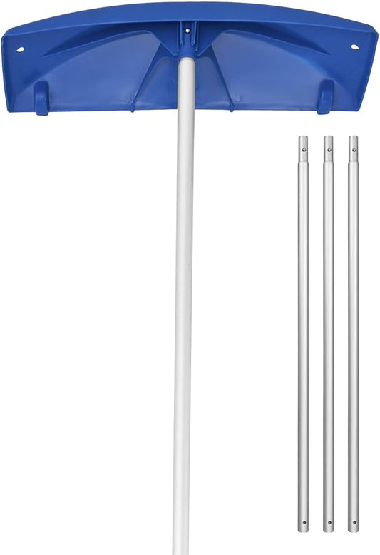 VEVOR Snow Roof Rake, 24 in PP Plastic Blade, 3.8-18.2 ft Adjustable Roof Snow Scraper with Wheels, Anti-Slip Handle Snows Removal Tool, Lightweight House Rooftop Rake for Leaves Debris Removal