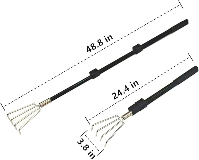 2 Pcs tainless Steel Garden Claw rake Multifunctional rake, Lengthened Aluminum Alloy Handle,Garden rakes, Clams rakes, Weeding rakes can Also be Used to dig for Treasures. (2)