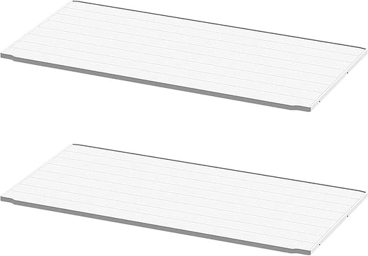 Patiowell Shelf of Plastic Outdoor Storage Cabinet, 26/50 Cu Ft Lockable Outdoor Storage Shed Waterproof Patio Tools Storage Box (2 Shelves),White