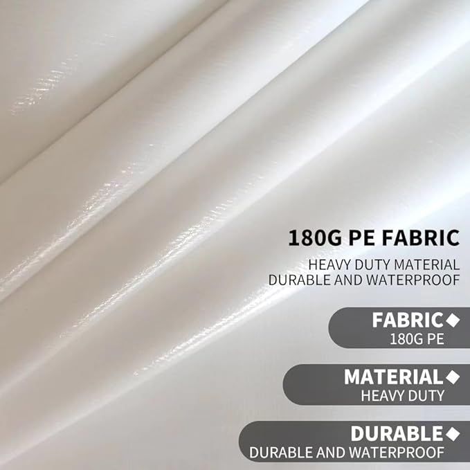 Carport Replacement Canopy, Replacement Top Cover for 12' x 20' Carport Frame, 180G PE Fabric Waterproof & UV Protected Tarp with Ball Bungees, White (Only Top Cover, Frame is not Included)