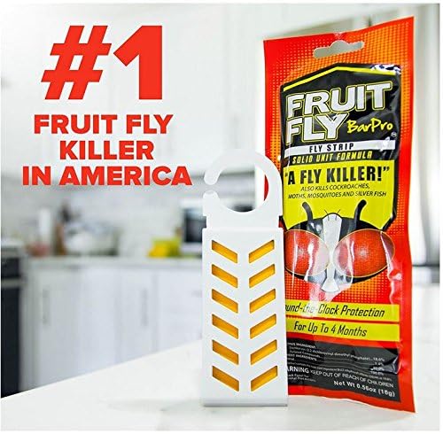 Fruit Fly BarPro – Vapor-Activated Insect Control Strip – Better Than Fruit Fly Traps – Kills Flies, Gnats, Roaches, Mosquitoes, and More – Odorless, 4 Month Protection