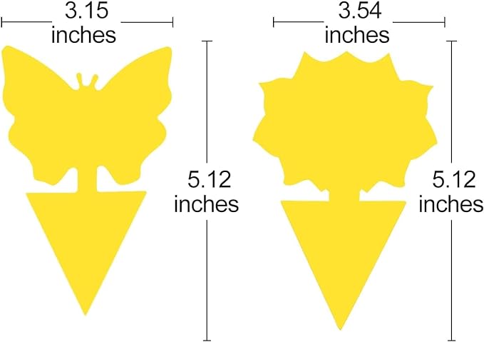 64 Pcs Sticky Trapz for gnat, Yellow Stick Traps for Plants, Fungus gnat Traps Double Side with Shovel, Indoor Safe for Gnat, Fruit Fly, White Fly, Aphid, Leaf Miner