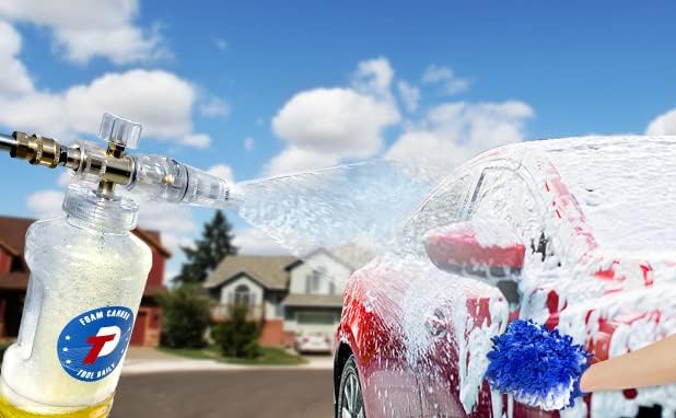 Tool Daily Pressure Washer Foam Cannon, Adjustable Snow Foam Lance with M22 and 1/4 Inch Quick Connect, Additional Orifice Nozzle 1.1mm, Car Wash Mitt, 1.5 Liter