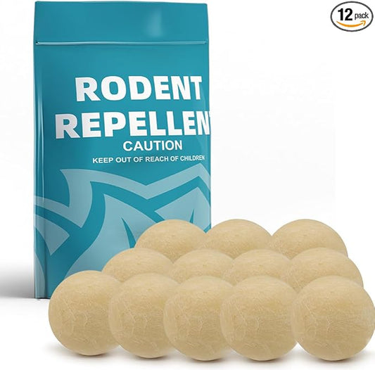 Rodent Repellent, Mice Repellent Indoor, Mouse Repellents Outdoor, Peppermint to Repel Mice and Rats, Mouse Deterrent, Rat Repellant for House, Mice Control for Car/Garage-12P