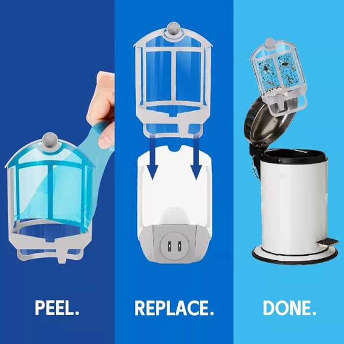 Zevo Indoor Insect Trap Refill Cartridges – 3 Refill Pack for Use with Zevo Indoor Plug-in Flying Insect Traps