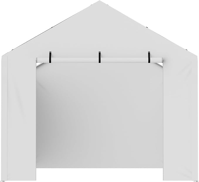 VEVOR Carport Replacement Canopy Cover Side Wall 10 x 20 ft, Garage Tent Shelter Tarp Heavy-Duty Waterproof & UV Protected, Easy Installation with Ball Bungees,White (Top and Frame Not Included)
