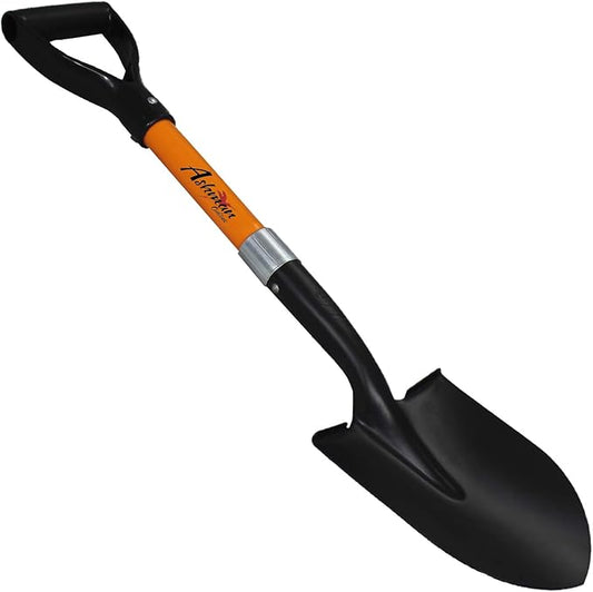 Ashman Short Handle Digging Shovel (1 Pack) - 27-inch Kids Beach & Garden Shovel with Sturdy Blade, D-Handle Gardening Tool