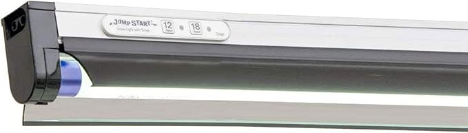 Jump Start 4 Foot T5 Grow Light System Standing Fixture with Built-In Timer for Seedlings, Cuttings, Flowers, and House Plants