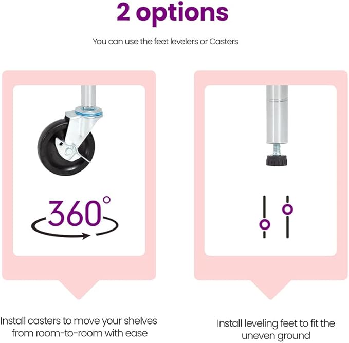 FDW 48"L×18"W×82"H Wire Shelving Unit Storage Cart Metal Shelf Rolling Utility Cart 2100Lbs Capacity with 6 Tier Casters Adjustable Layer Rack Strong Steel for Restaurant Garage Pantry Kitchen,Chrome