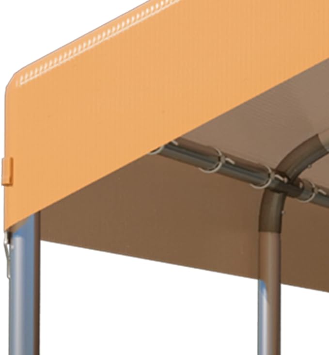 Multi-Size Heavy Duty Carport 12x20 Ft, Portable Garage with Roll-Up Zipper Doors/Windows, 200g PE Tarp & Removable Sidewalls, 12 Stakes & 12 Ropes, Grey/Gray All-Season Shelter for Car.