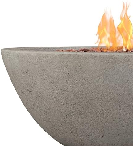 Real Flame Riverside Propane or Natural Gas Fire Pit - 15" Round Stainless Steel Burners, Natural Gas Conversion Kit Included - 50,000 BTUs of Heat, Battery Operated - Push Button Ignition