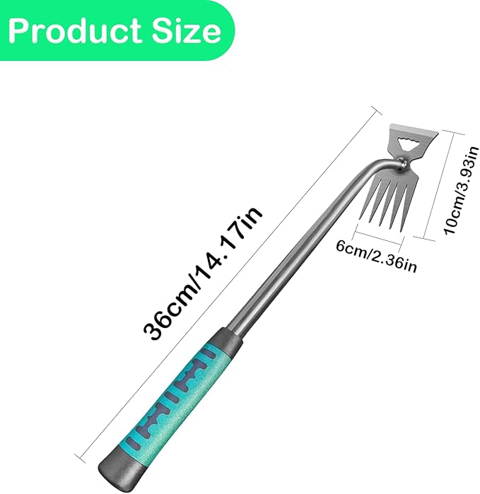 2Pcs Weed Puller Tool, Weeding Artifact Uprooting Steel Hand Weeder Tool for Garden Yard Farm - Durable Manganese, Manual Multifunctional Weeding Artifact Kit (Green)