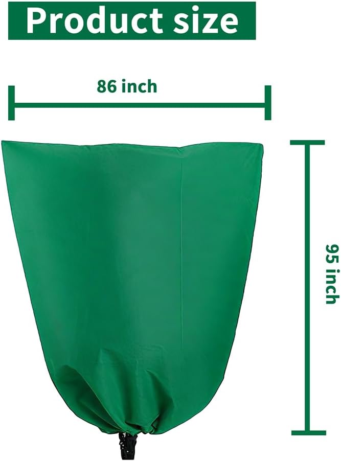 Large Winter Plant Covers Freeze Protection Kit - 86x95 Reusable Frost Blankets with Adjustable Drawstring for Outdoor Bushes Potted Plants Tree