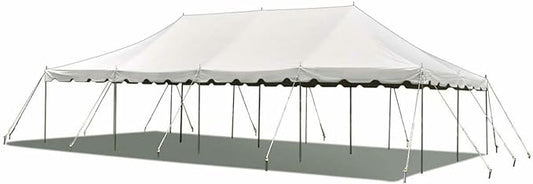 Party Tents Direct 20'x40' Canopy Tent, Weekender Canopy Pole Tent, Easy Up with Heavy Duty PVC White Top, 160 Person Capacity, Outdoor Canopies, Tents for Parties, Weddings & Events