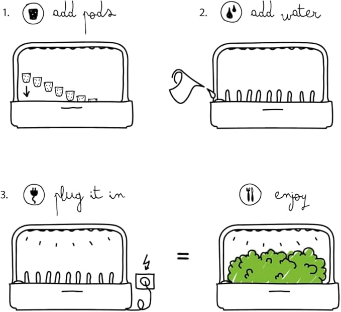 Click & Grow Indoor Herb Garden Kit with Grow Light | Easier Than Hydroponics Growing System | Smart Garden for Home Kitchen Windowsill | Vegetable & Herb Garden Starter Kit with 9 Plant pods, Gray