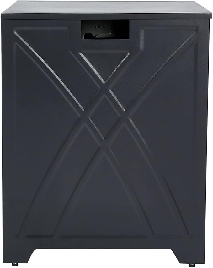 Propane Tank Cover Table, Square Propane Tank Holder Hideaway for 20 lb Propane Tanks, Gas Tank Storage Side Table - Carbon Gray