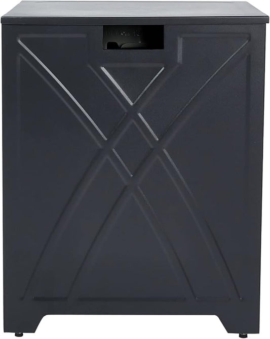 Propane Tank Cover Table, Square Propane Tank Holder Hideaway for 20 lb Propane Tanks, Gas Tank Storage Side Table - Carbon Gray