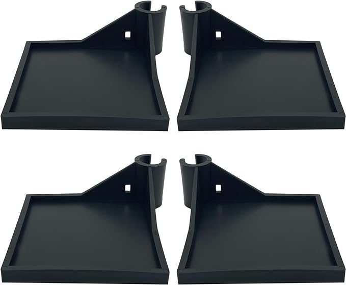 4 PCS Grow Tent Corner Shelf,16 mm Grow Tent Accessories,White Grow Tent Shelves for Place The Hygrometer Camera and Planting Equipment Black/White (Black/4PCS)