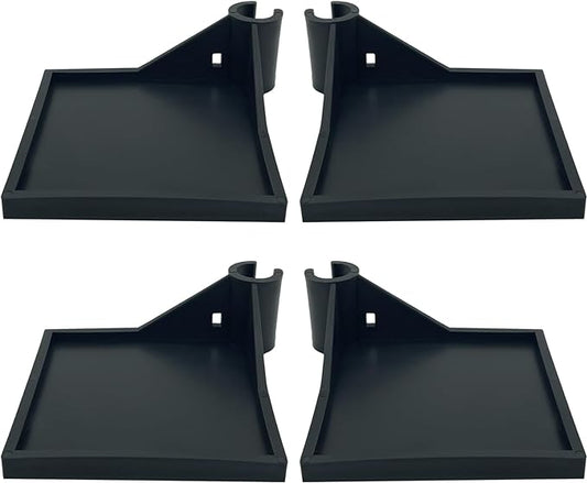 4 PCS Grow Tent Corner Shelf,16 mm Grow Tent Accessories,White Grow Tent Shelves for Place The Hygrometer Camera and Planting Equipment Black/White (Black/4PCS)