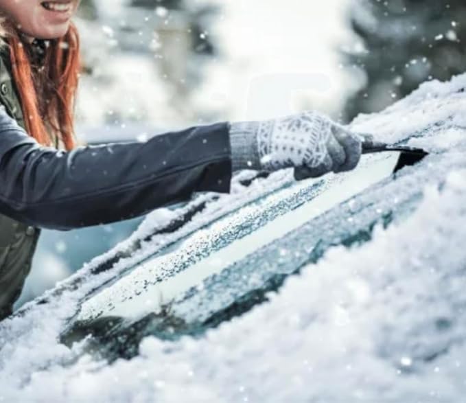 Edward Tools Ice Scraper for Car Windshield - 10” Heavy Duty Plastic Scraper - Ergonomic Handle with Ultra Flat Blade for Quick Scraper Snow and Ice - Extra Pressure Thumb Button