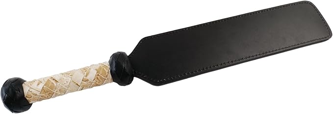 16.14 Inch Handmade Faint Yellow Leather Paddle Horse Riding Crop Whip, Perfect for Training Shows and Costumes Equestrian Horse Whip, Durable Equestrian Paddle