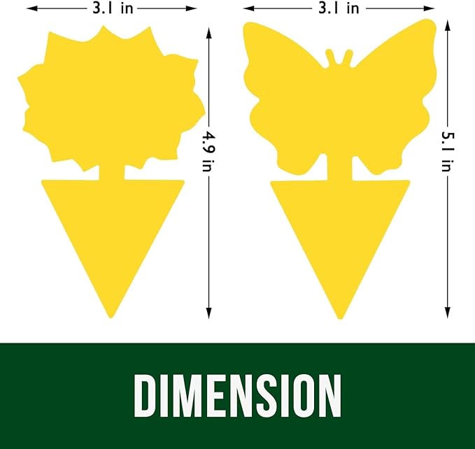 Garsum Fruit Fly Sticky Trap for Indoor and Outdoor, 36 Pack Fungus Gnat Killer for Houseplant,Mosquitos, Flying Insect, White Flies