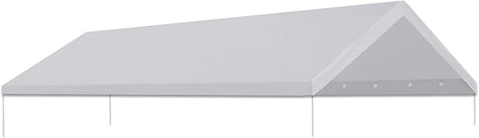 Strong Camel 10'x20' Carport Replacement Canopy Cover for Tent Top Garage Shelter Cover with Ball Bungees (Only Cover, Frame is not Includ (White, 10x20)